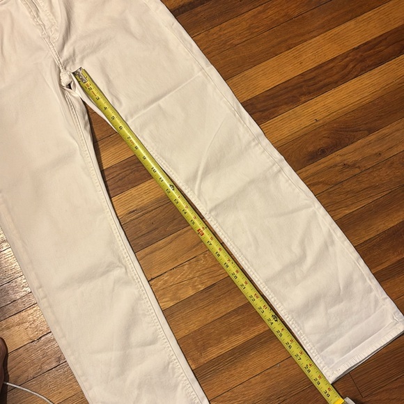 NWT 7 For All Mankind Jen 7 Off White Denim Straight Crop & Roll Jeans Pant - Picture 9 of 12